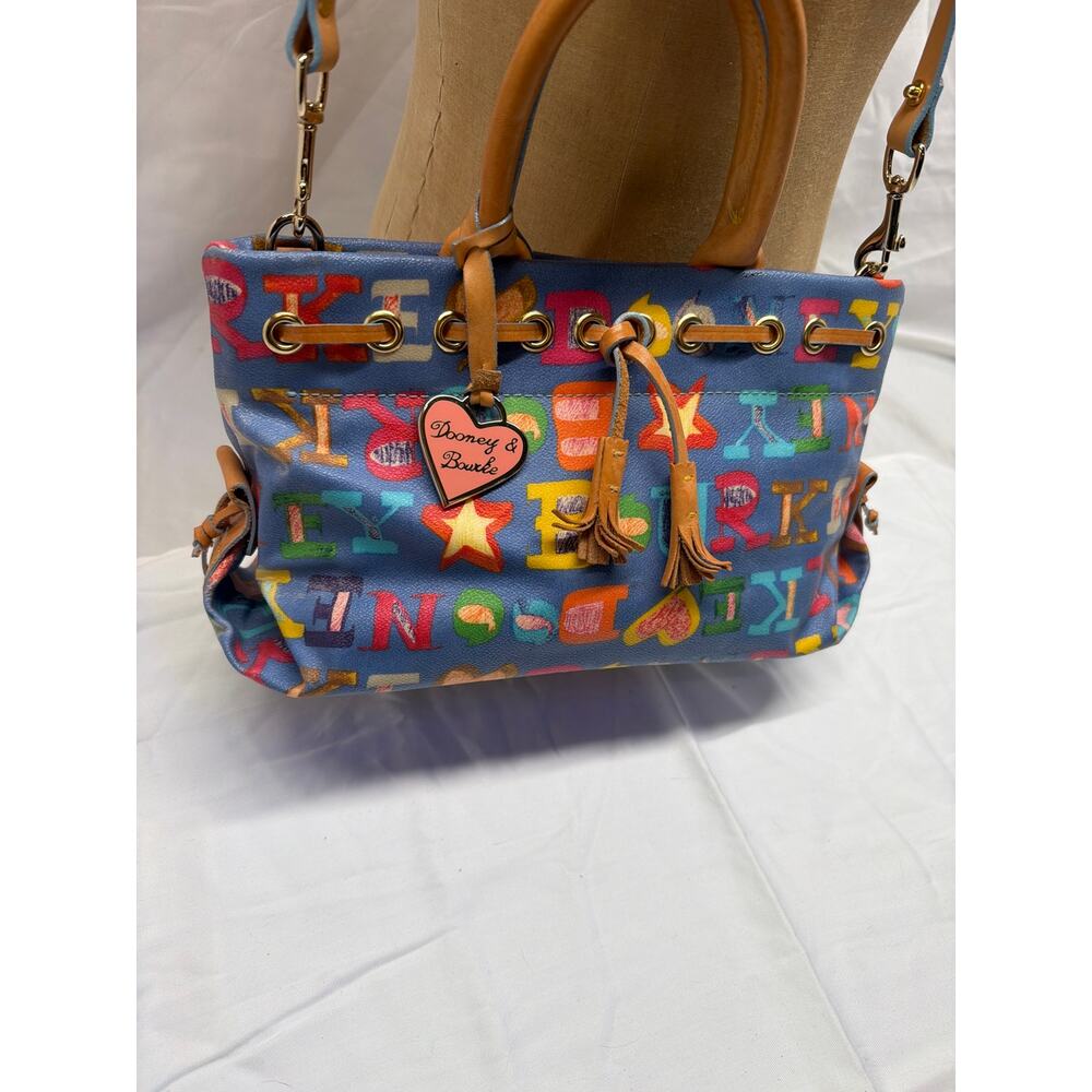 Dooney & Bourke Alphabet Handbag – Canvas & Leather Trim – Heart Tag – Vintage - Picture 2 of 10